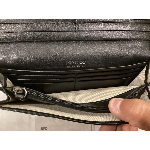 Jimmy Choo NINO Black Leather‎ Star Studded Wallet Clutch - Picture 5 of 16